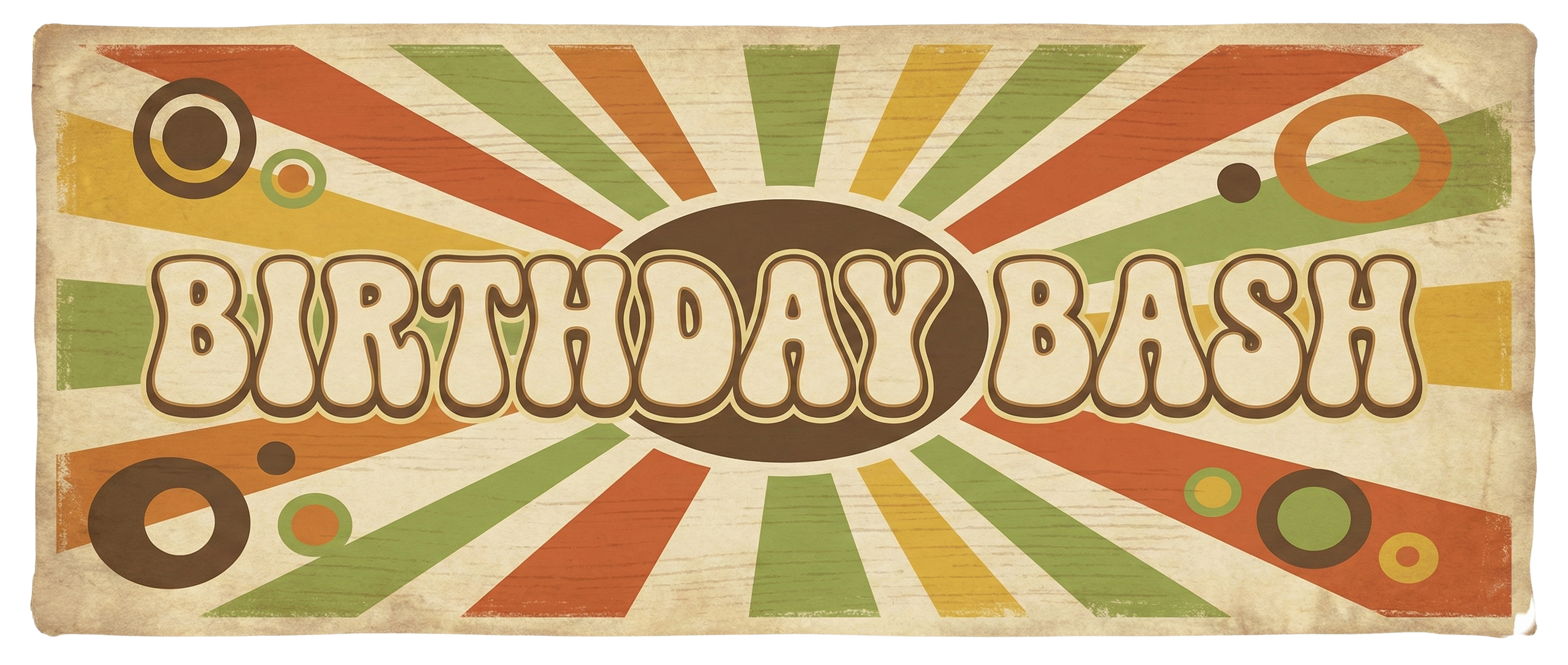 Birthday Bash — groovy 70s banner